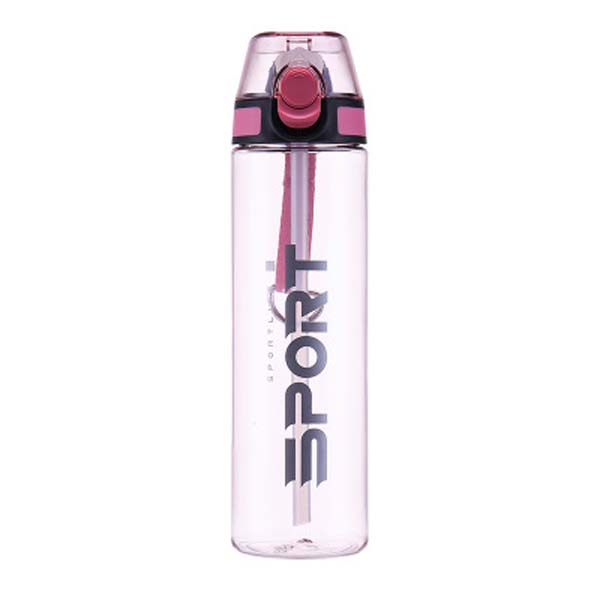 Custom logo outdoor sports kettle single straw plastic bottle