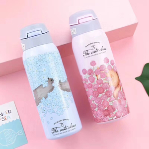 304 stainless steel straw insulation bottle exercise fitness student portable bottle