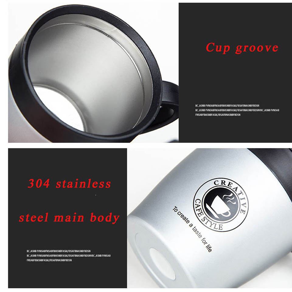 Coffee Mug Thermos Stainless Steel Insulated water Cups Tumbler With Handle lid and Mixing spoon Office travel coffee cup