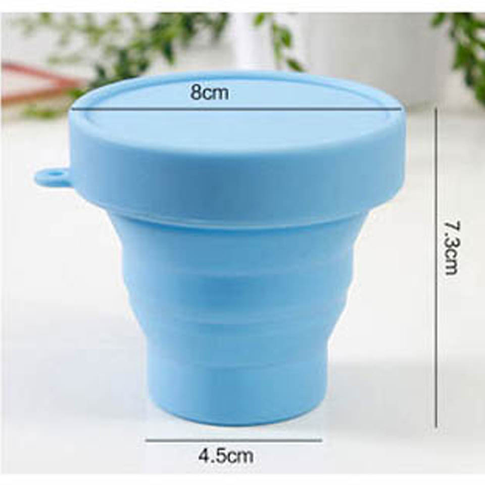 Protable Solid Color Water Silicone Cups Folding Gargle Cup For Outdoor Travel Drinkware Tools