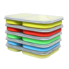 Custom Food Child Foldable Collapsible 2 3 Compartment School Silicone Bento Lunch Box for Kids Adult