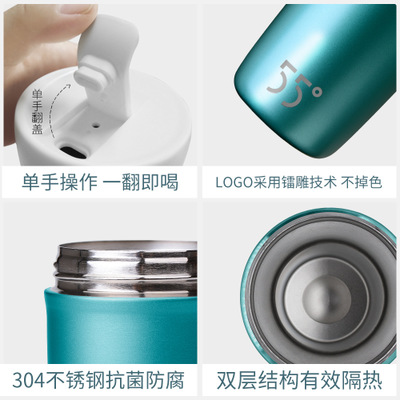 Warm Water Smart Bottle Water, Stainless Steel Mug with Plastic Lid