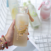 High Capacity Factory Frosted Glass Drinking Water Bottle with Sleeve Lid Decal
