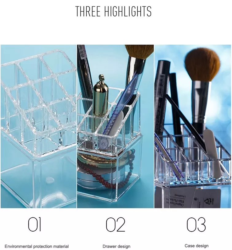 Fashion Style Storage Transparent Professional Empty Makeup Case (5)