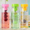 BPA Free Plastic Fruit Infuser Water Bottle With Filter Leakproof Sport Hiking Camping Drink Shaker Bottle