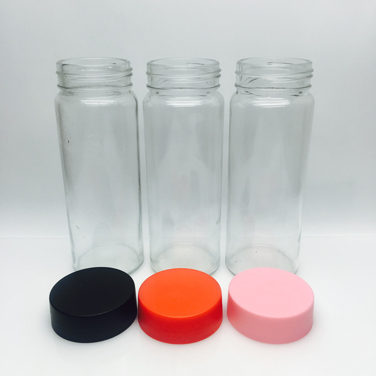 Custom 500ml my bottle water bottle glass juice drink bottle with plastic cap