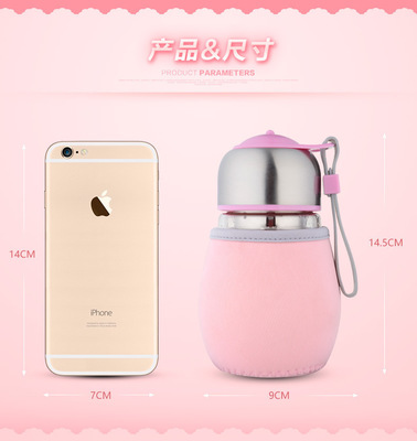 New Water Bottles Logo Bottle Glass Craft Mini with Cases