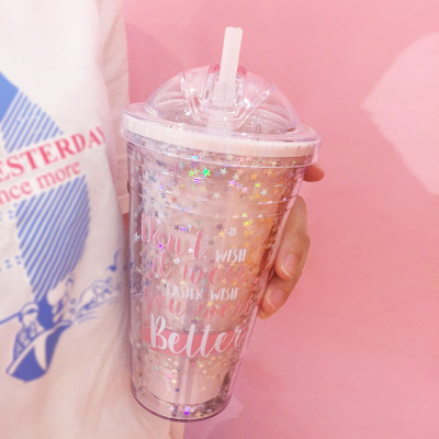 Custom Travel Cup Plastic Travel Cup With Straw