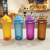 Cartoon Funny Multi Color Dull Polish Plastic Water Bottle With Cove