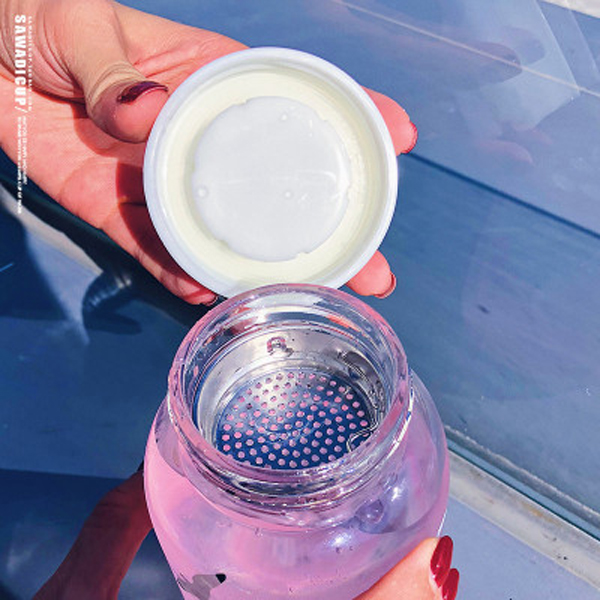 New creative Cute glass Korean edition schoolgirl ins small fresh portable scrub transparent glass water cup wholesale