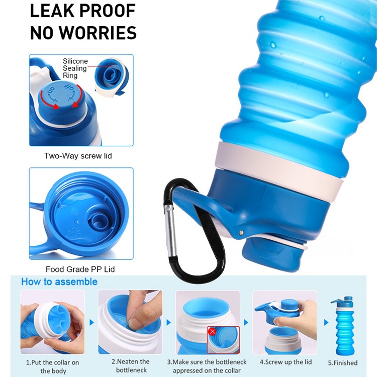 12oz To-Go Camping Collapsible Water Bottle Travel