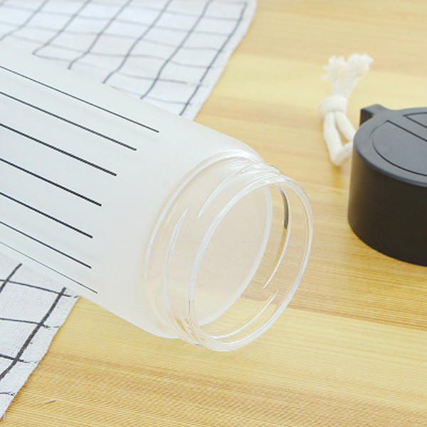 Creative Scrub black glass high boron silicon custom student gift Promotion water bottle