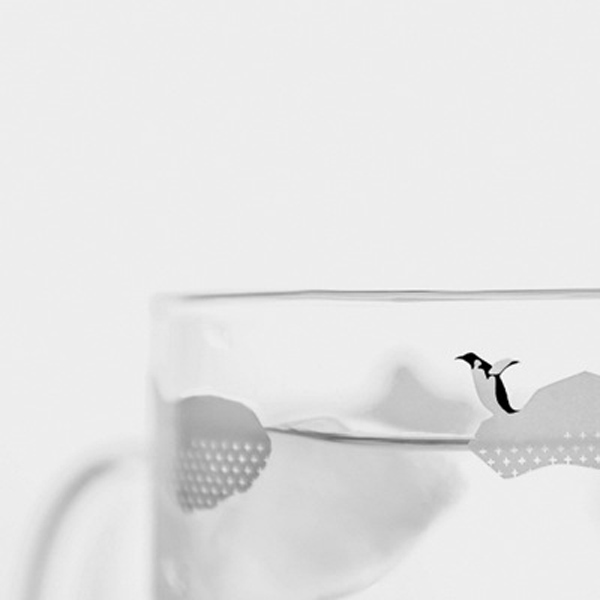 Creative Fresh water cup polar handmade glass cute polar bear Penguin couple Cup