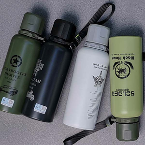 Outdoor travel ironing nozzle sports insulation kettle 304 stainless steel vacuum large capacity water bottle