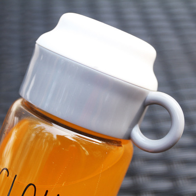 Simple English Glass Student Outdoor Hand Cup High Borosilicate Water Cup Festival Gift Cup
