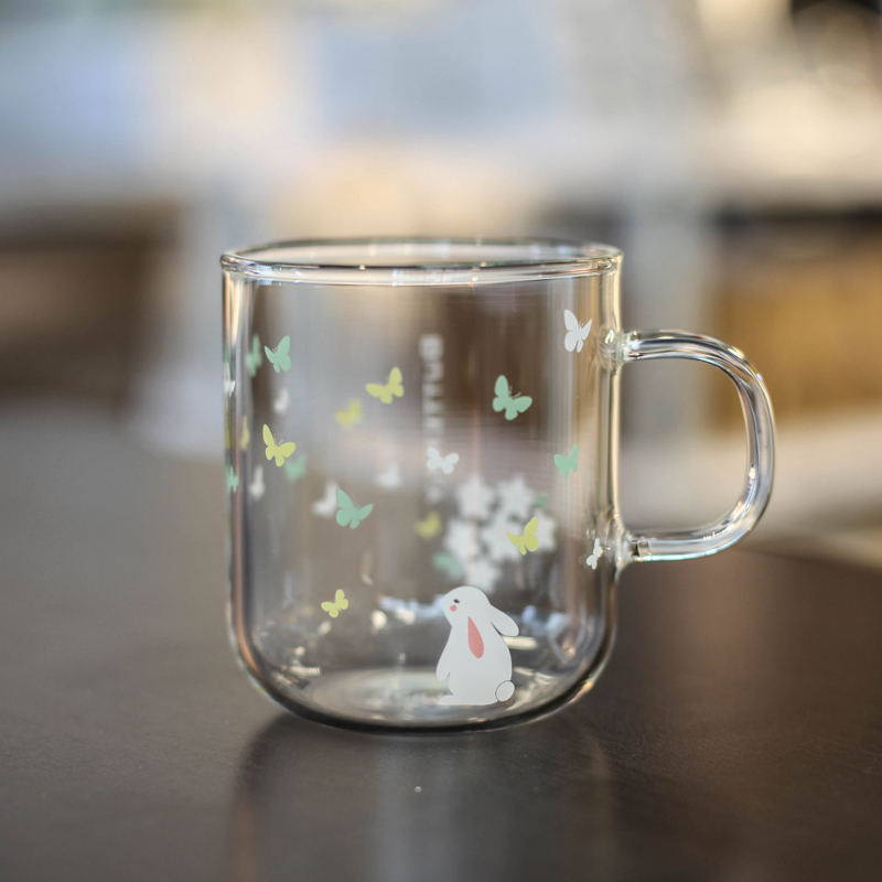 Japanese Butterfly Cup Heat-resistant High Temperature Water Cup Creative Japanese Breakfast Milk Glass