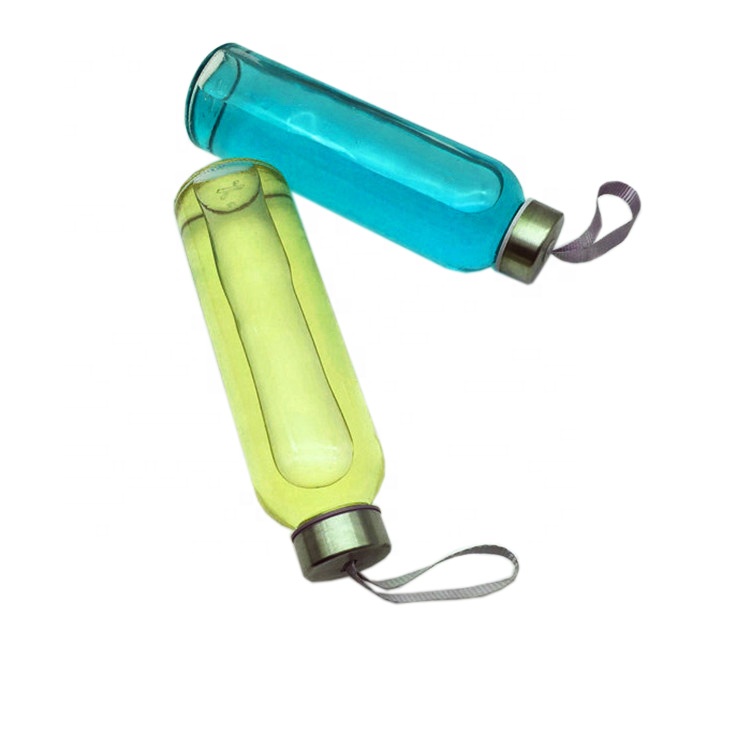 500ml Custom logo drink bottle sports glass water bottle with screw cap