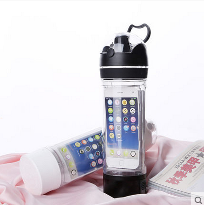 Multi-function sports bottle,telephone storage water bottle,plastic bottle