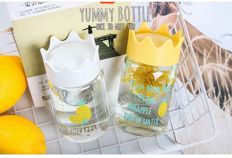  ins cute glass water bottle