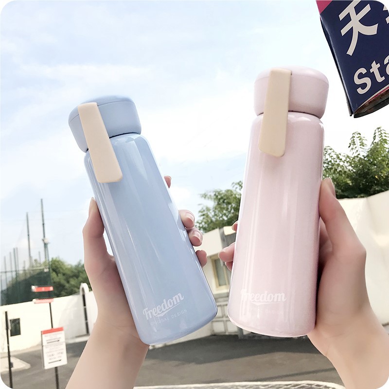 Creative Simple Alison Mug Couples Portable Water Bottle Fresh Trend Handle Stainless Steel Water Cup