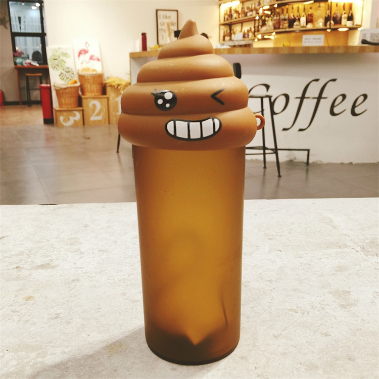 Cartoon Funny Multi Color Dull Polish Plastic Water Bottle With Cove