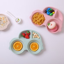 Degradable Bamboo Fiber Food Plate, Kids Travel Food Tray