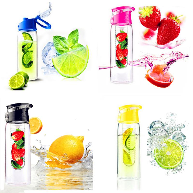Fruit Water Bottle Sports Fitness Health Detox Bottles Silicone Juice Make Bottle Camping Travel Bottles