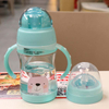 Cute Baby Bottle Kids Children Learn Feeding Drinking Water Straw Handle Bottle Feeding Cup 2 Use
