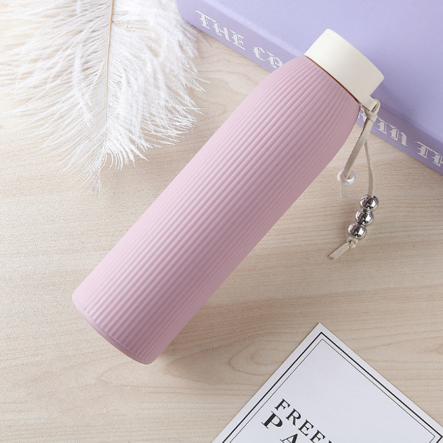 310ml double wall insulated glass bottle matt color pearl gift glass water drink bottle