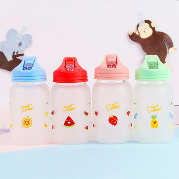 Factory new couple Frosted glass home at any time portable large capacity with straw water cup customizable