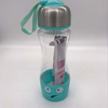 Stainless steel cover filter screen scented tea plastic bottle student couple portable bottle