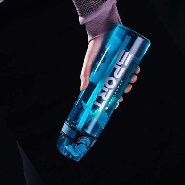 Custom logo outdoor sports kettle single straw plastic bottle