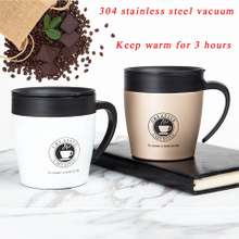 Coffee Mug Thermos Stainless Steel Insulated water Cups Tumbler With Handle lid and Mixing spoon Office travel coffee cup