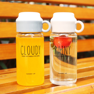 Simple English Glass Student Outdoor Hand Cup High Borosilicate Water Cup Festival Gift Cup