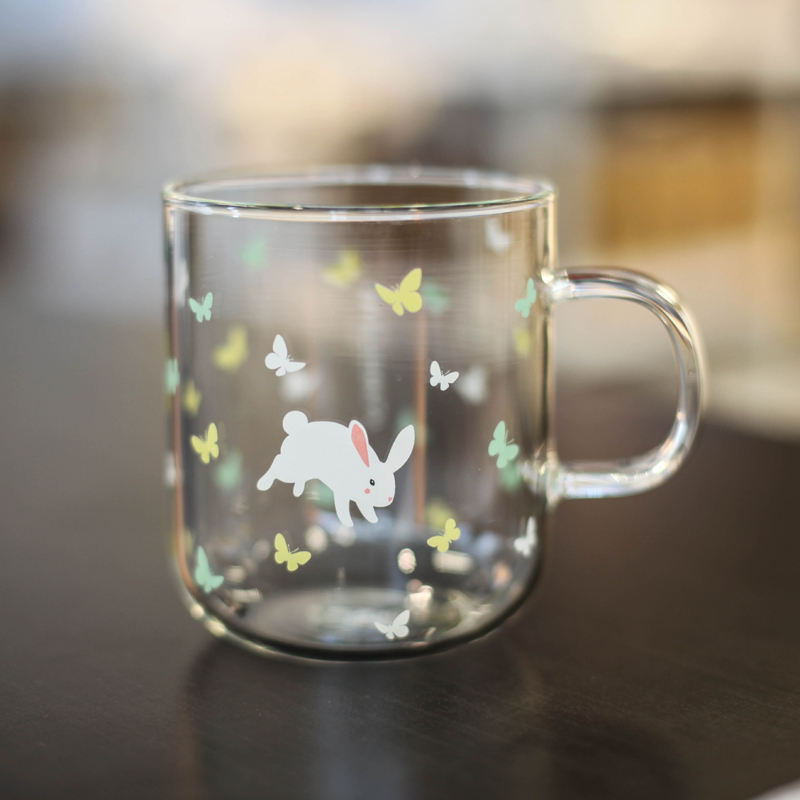 Japanese Butterfly Cup Heat-resistant High Temperature Water Cup Creative Japanese Breakfast Milk Glass