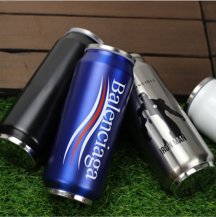 300ml 500ml Double wall bike travel gym vacuum insulated stainless steel aluminum cola shape stainless steel water bottle