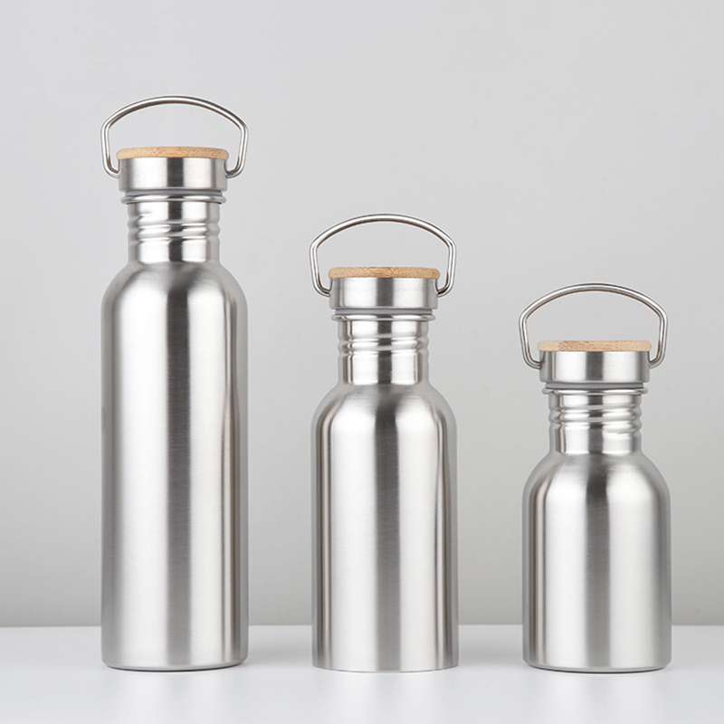 New Brief Stainless Steel Water Bottles Single Floor Outdoor Sports Bottles Creative For Outdoor Cycling Two Types Lids
