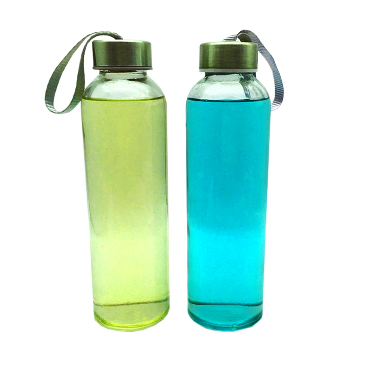 500ml Custom logo drink bottle sports glass water bottle with screw cap