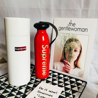 Tide card INS insulation cup male and female students Korean version of fresh literature and art portable Water cup creative trend