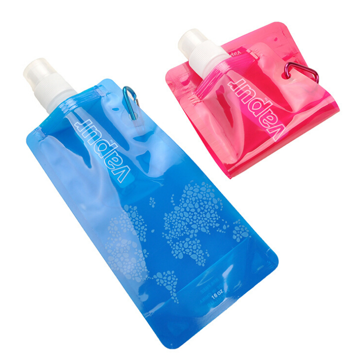 Customized Print Soft Foldable Collapsible Water Bottle with Carabiner Vapur