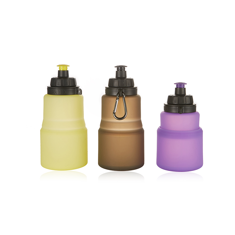 Hot Sell Collapsible 600ml collapsible Silicone Water Bottle Squeeze Sports Drink Flexible Folding collapsible water bottle