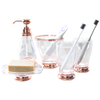 5 Pcs Luxury Soap Dispenser Toothbrush Holder Soap Dish Double Tumbler Rose Gold Bathroom Accessories