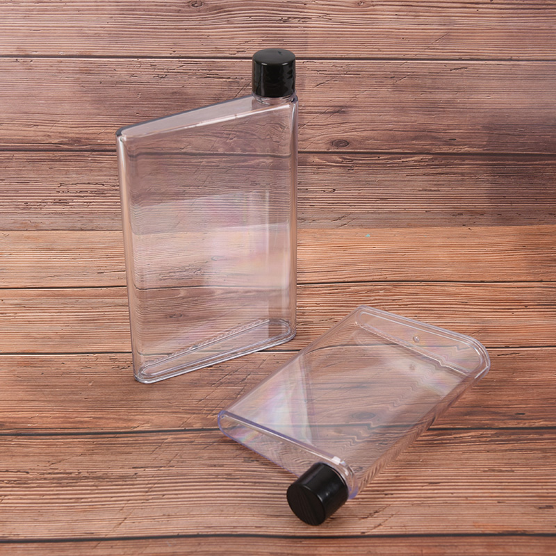Handy Portable Flat Kettle Sport Drinking Water Bottle A5/A6 Notebook Paper Scrub Plastic Creative Cu Water Bottle