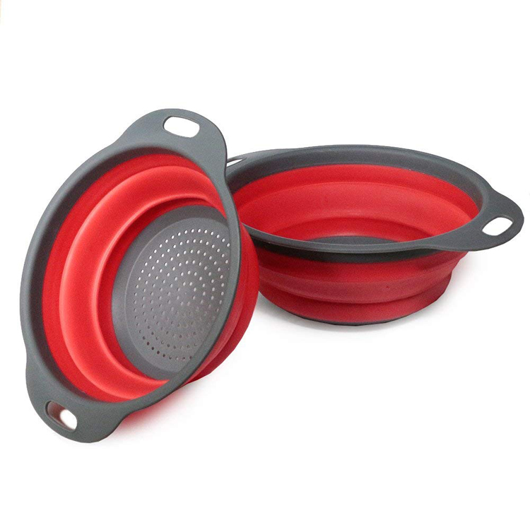 Dishwasher Safe Kitchen Silicone Collapsible Colander Set