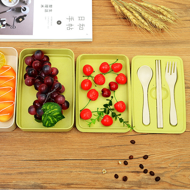 Three Layers Wheat Straw Material Biodegradable Lunch Box Supplier (4)