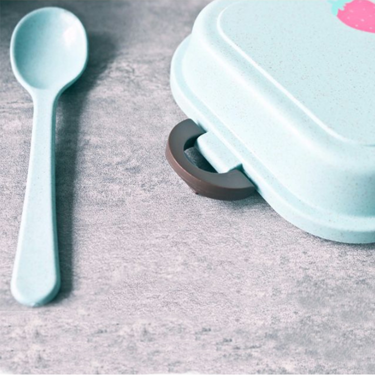Eco-friendly Wheat Straw Plastic Custom Printed Bento Lunch Box Leak Proof Box