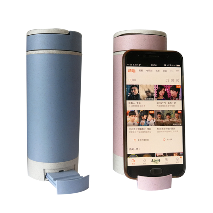 500mlwheat Straw Drinking Bottle with Smart Phone Holder