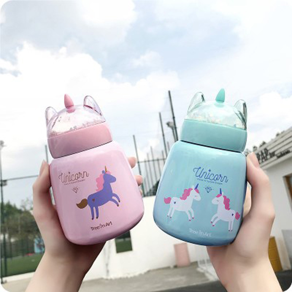 New cartoon creative insulation cute stainless Steel Water cup Korean edition student Portable unicorn leakproof belly