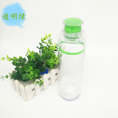 Factory direct straight tube transparent plastic water cup flat cover easy to carry large capacity teacup