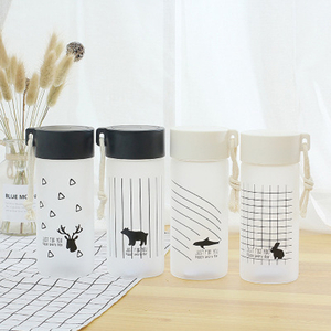 Creative Scrub black glass high boron silicon custom student gift Promotion water bottle